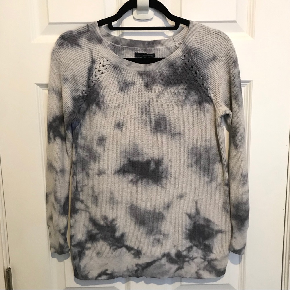 American Eagle Tie Dye Braided Sweater